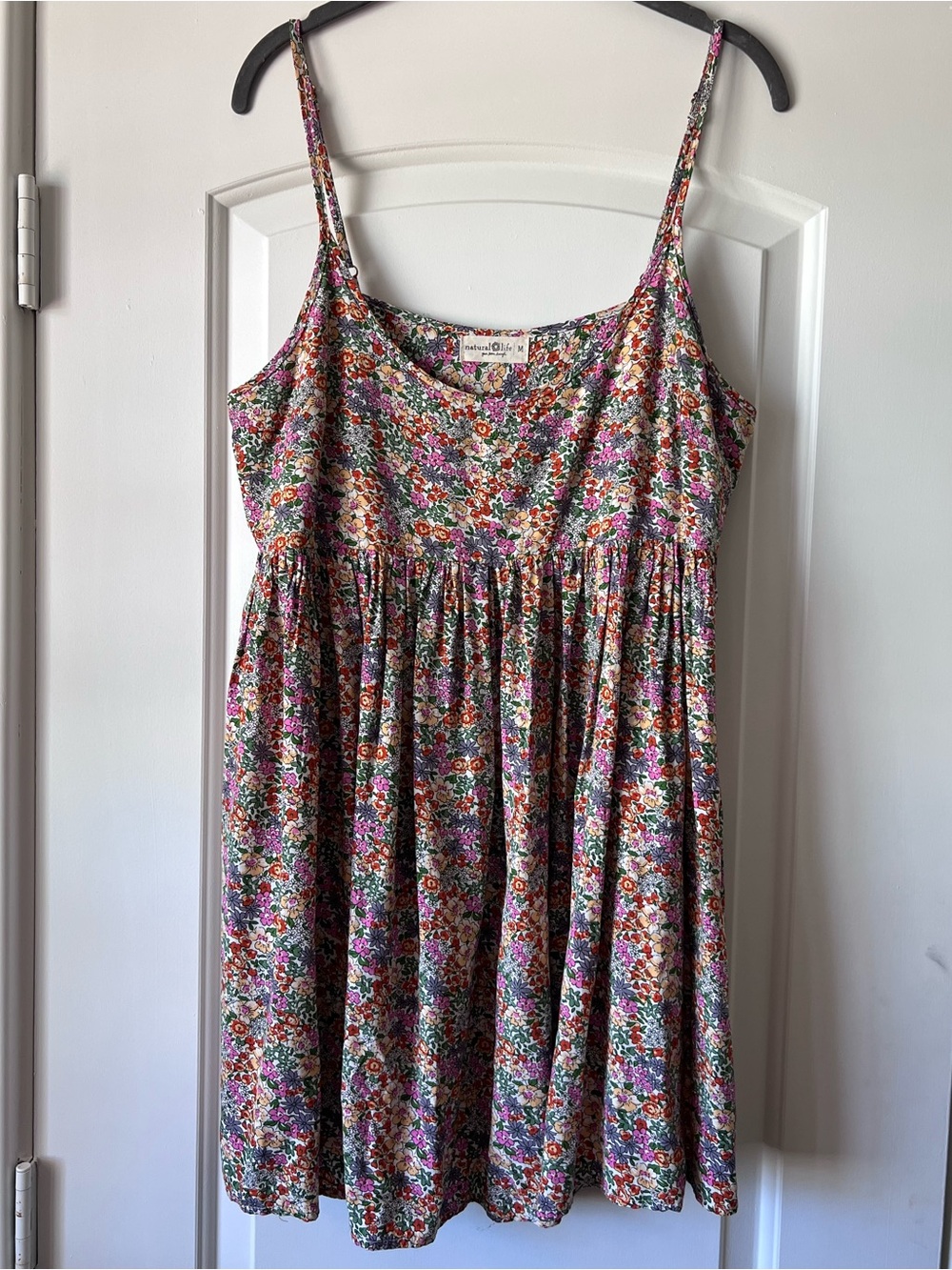 Natural Life Floral Mini Babydoll Dress Micro Flower Print